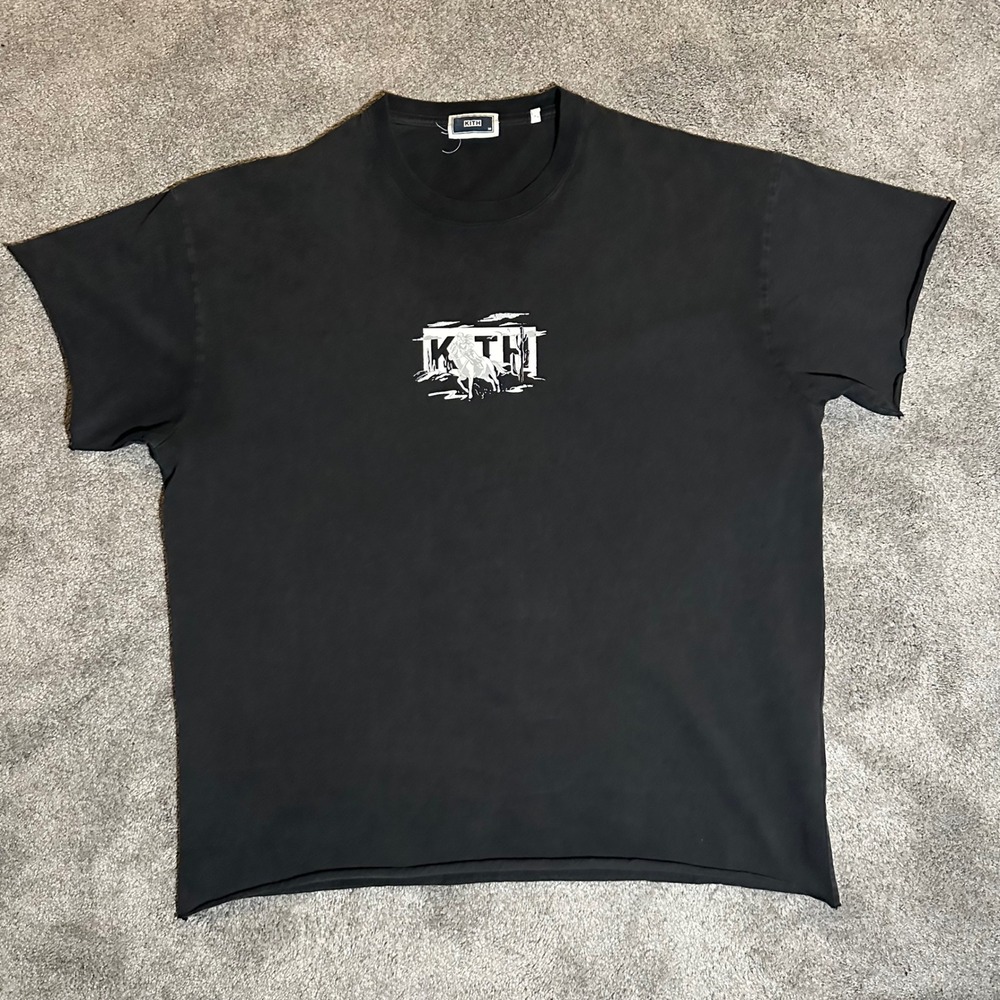 Kith Graphic Tee Mens Medium Black Cowboy Horse Desert Logo Shirt